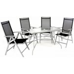 Garthen 40988 Zahradní skládací set stůl + 4 židle černá – Sleviste.cz
