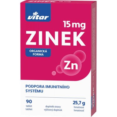 Vitar Zinek 15mg 90 tablet – Hledejceny.cz
