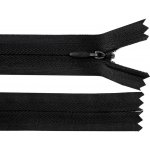 Spirálový zip skrytý šíře 3 mm, délka 40 cm - černý – Hledejceny.cz
