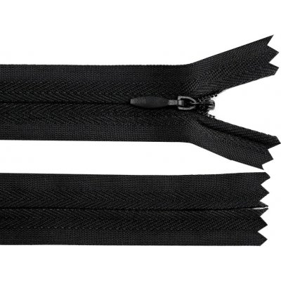 Spirálový zip skrytý šíře 3 mm, délka 40 cm - černý – Hledejceny.cz