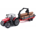 Bburago 10cm Farm Traktor na setrvačník s vlečkou Massey Ferguson 8740S – Hledejceny.cz