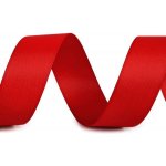 Stuha 24mm atlasová hedvábná oboulící červená – Zboží Dáma