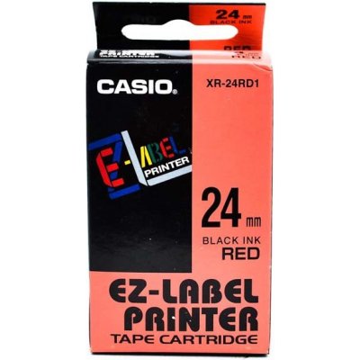 Páska do tiskárny štítků Casio XR-24RD1 24mm černý tisk/červený podklad originál – Hledejceny.cz