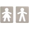 Piktogram Nerezové cedulky WC Ženy a WC Muži - rovné