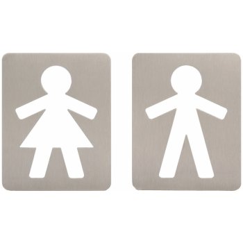 Nerezové cedulky WC Ženy a WC Muži - rovné