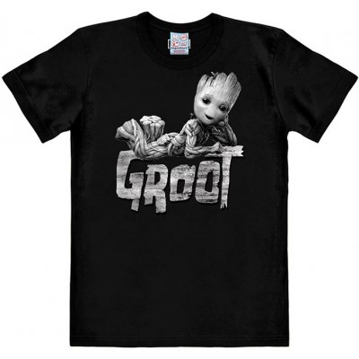 CurePink: pánské tričko Marvel Guardians Of The Galaxy Strážci galaxie: I Am Groot černá – Zboží Dáma
