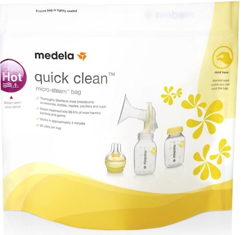 Medela Quick Clean sterilizační sáčky do mikrovlnné trouby 5 ks od 125 Kč -  Heureka.cz