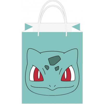 Amscan Papírová dárková taška Pokémon zelená, 13 x 22 cm – Zboží Mobilmania