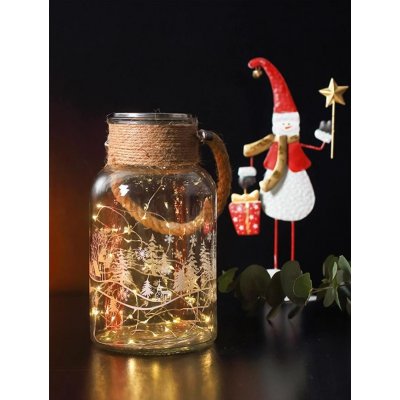 MagicHome Dekorace Vánoce Skleněný box 30 LED teplá bílá 3xAAA IP44 venkovní 13x23,50 cm – Zboží Mobilmania