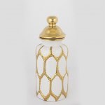 Eurolamp | Keramická dóza 31x12,5 cm zlatá/bílá | EU0508 – Hledejceny.cz