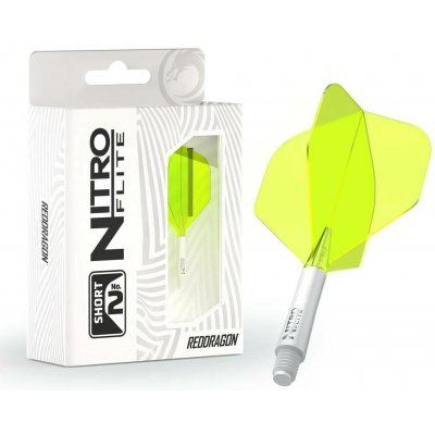 Red Dragon Nitro Flite průsvitné bílé, standardní letky a krátké násadky – Hledejceny.cz