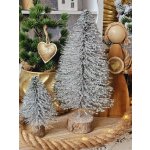 J-Line by Jolipa Dekorace zelený třpytivý vánoční stromeček Tree glitter - Ø 15*30 cm - J-Line by Jolipa – Hledejceny.cz