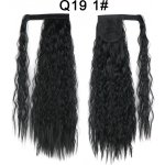 Příčeskový cop - černý - vlnitý – Zboží Dáma