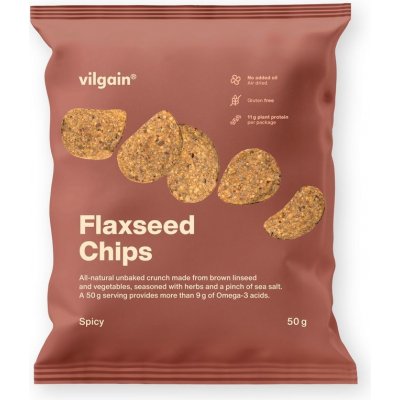 Vilgain Flaxseed Chips pikantní 50 g – Zboží Dáma