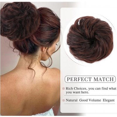 Příčesek do vlasů s gumičkou, přírodní černá až tmavě kaštanová – Zboží Dáma