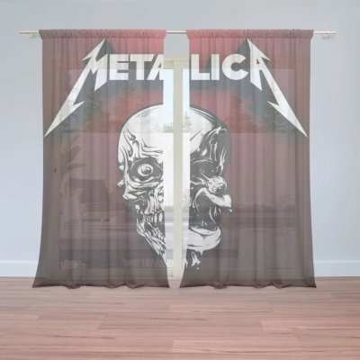 Sablio Záclony METALLICA Death metal: 2ks 150x250cm – Hledejceny.cz