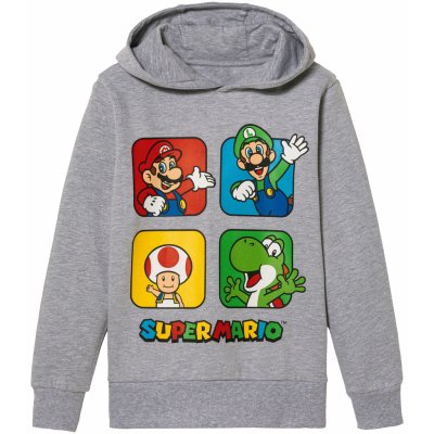 Nintendo chlapecká mikina Super Mario šedá