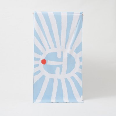 Sunnylife plážová osuška Sun Face 175 x 90 cm modrá