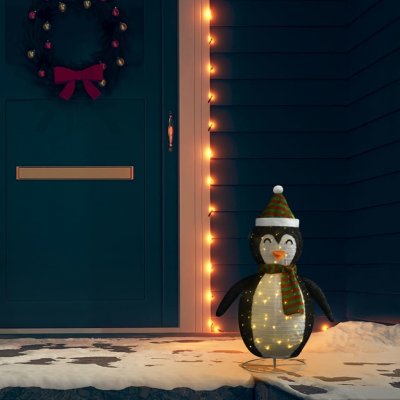 Dekorativní vánoční tučňák s LED luxusní tkanina 60 cm 328500