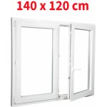 ALUPLAST Plastové okno dvoukřídlé bílé 140x120 – Zboží Mobilmania