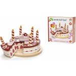 Leaf Toys Tender Chocolate Birthday Cake dřevěný čokoládový dort 6 kousků se 6 svíčkami na talíři – Sleviste.cz
