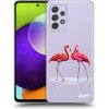 Pouzdro a kryt na mobilní telefon Samsung Picasee silikonové Samsung Galaxy A52 5G Flamingos couple čiré