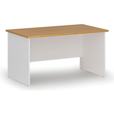 PRIMO Kancelářský psací stůl rovný WHITE, 1400 x 800 mm, bílá/buk