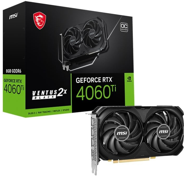 MSI GeForce RTX 4060 Ti VENTUS 2X BLACK E1 8G OC