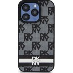 DKNY PU Leather Checkered Pattern and Stripe pro iPhone 15 Pro Max Black – Zboží Mobilmania