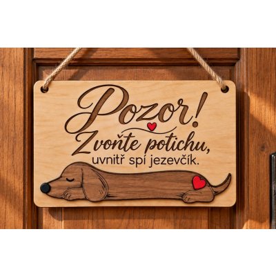 Dekorace z Řečice Cedulka jezevčík dřevěná 16×11cm – Zboží Mobilmania