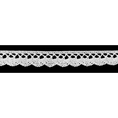 Bavlněná paličkovaná krajka - bílá - šířka 1,5 cm – Zboží Mobilmania