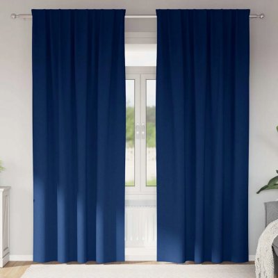 ZÁVĚSY BLACKOUT S KOLEČKY 2 KS TMAVĚ MODRÉ 225X140CM – Hledejceny.cz