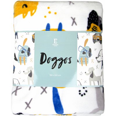 Essex Deka z mikrovlákna Doggos bílá 150x200 – Zboží Mobilmania