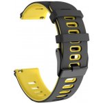 VSECHNONAMOBIL 126026 Sportovní Vyměnitelný silikonový řemínek Amazfit T-Rex 3 Pro 48mm BLACK-YELLOW – Zboží Živě