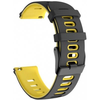 VSECHNONAMOBIL 126026 Sportovní Vyměnitelný silikonový řemínek Amazfit T-Rex 3 Pro 48mm BLACK-YELLOW – Zboží Živě