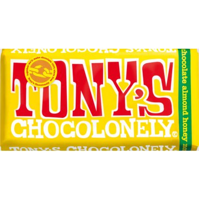 Tony's Chocolonely mléčná s medem mandlemi a nugátem 240 g – Zboží Dáma