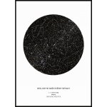 Hvězdná mapa vašeho životního okamžiku Rozměr plakátu: 50 x 70 cm, Barva pozadí: Bílá, Volba rámu: Bez rámu – Zboží Dáma