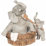 Dekorativní soška slonů při koupání - 13*9*13 cm - Clayre & Eef – Hledejceny.cz
