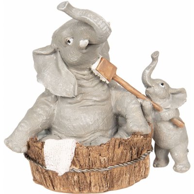Dekorativní soška slonů při koupání - 13*9*13 cm - Clayre & Eef – Hledejceny.cz