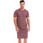 Filip pánská noční košile kr.rukáv šedo červená – Zboží Dáma