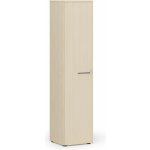 Primo Úzká kancelářská skříň WOOD, 1781 x 400 x 420 mm, bříza – Zbozi.Blesk.cz