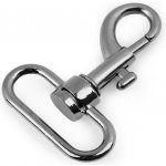 Kovová karabina otočná, průvlek 32 mm nikl černý 1ks – Hledejceny.cz