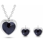 Ellami Ellami Verona 0023-2 Set řetízek a náušnice, srdce s černými zirkony 100023-2 – Zboží Dáma