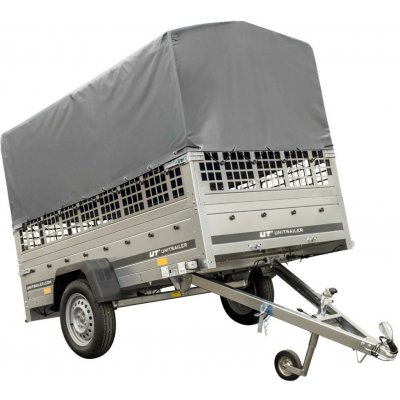 UNITRAILER GARDEN 230 KIPP s pletivovými bočnicemi, rámem H-800 a šedým krytem – Sleviste.cz