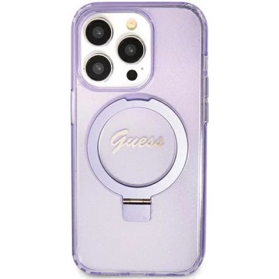 Guess iPhone 11 / Xr purple Ring Stand Script Glitter MagSafe – Zbozi.Blesk.cz