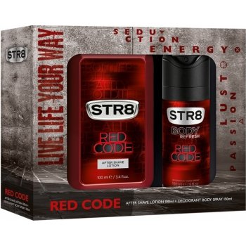 STR8 Red Code voda po holení 100 ml + deospray 150 ml dárková sada