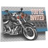 Párty pozvánka Creative Converting U.S.A Narozeninové pozvánky s obálkou Motorky 13 x 11 cm 8 ks