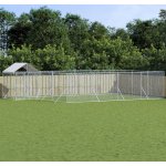 vidaXL Venkovní psí kotec se střechou stříbrný 1000 x 600 x 250 cm – Zboží Dáma