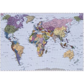 Komar 4-050 Fototapeta World Map Rozměr 270 x 188 cm