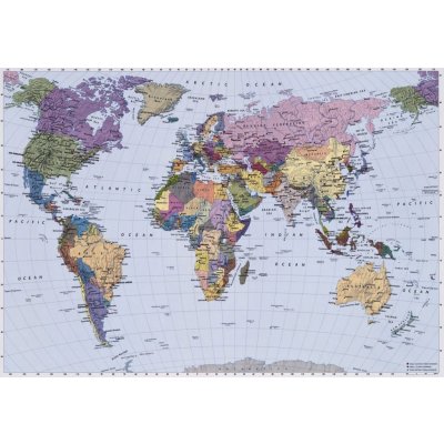 Komar 4-050 Fototapeta World Map Rozměr 270 x 188 cm – Zboží Mobilmania